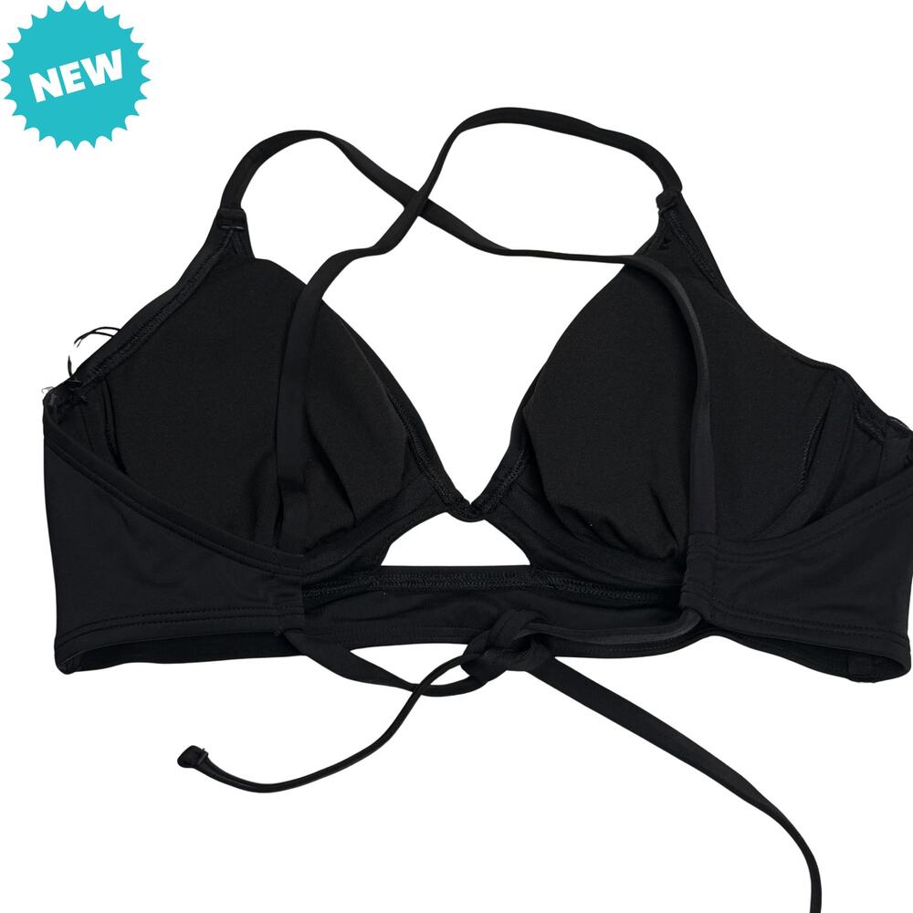 Shade & Shore Bikini Top Women's 36C Black Keyhole Removable Pads Adjustable NEW - Picture 2 of 7